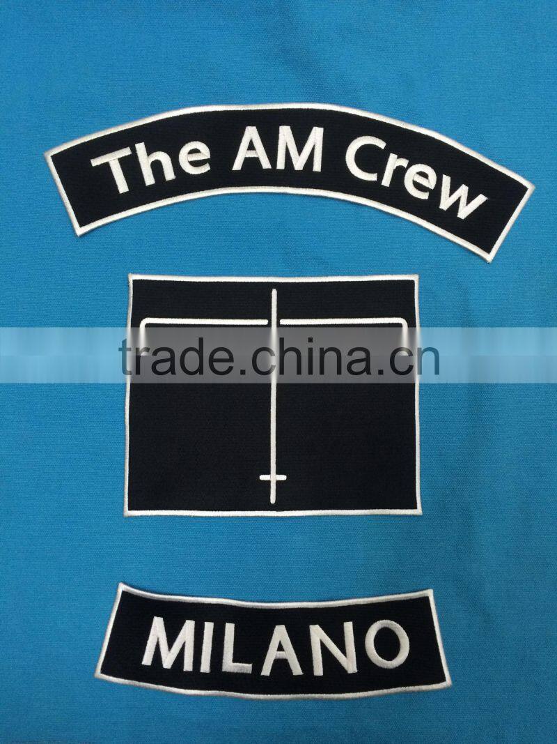 custom logo machine embroidered name badges