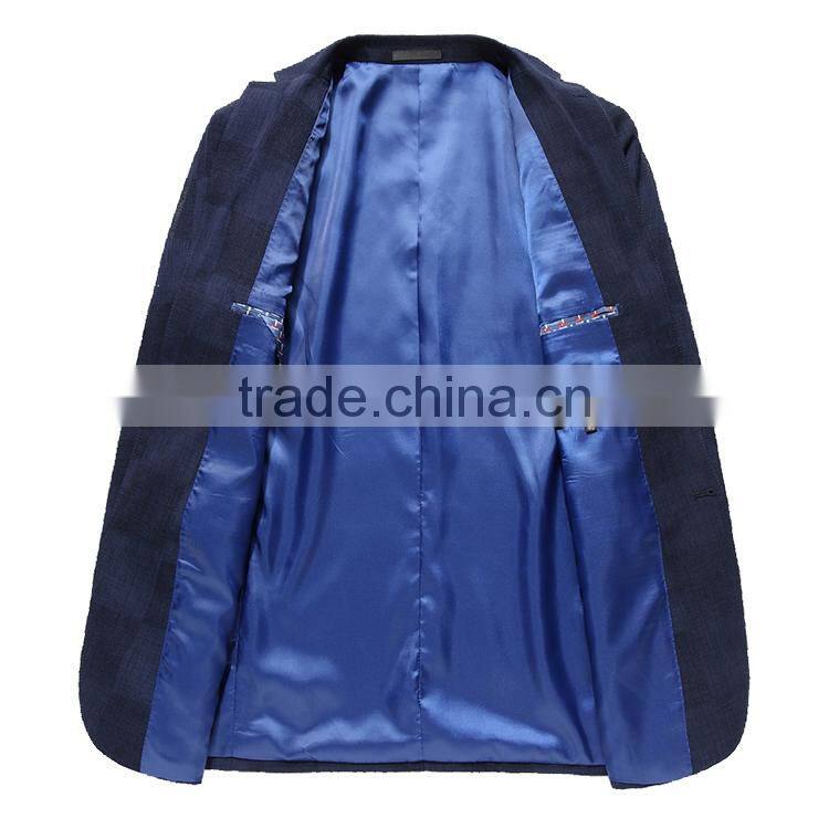 Wholesale Casual Men'S Fashion Check Button Suit Jacket Blazer