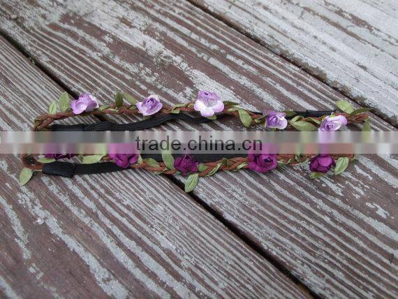 wholesale silk artificial flower flower crown hair accessory