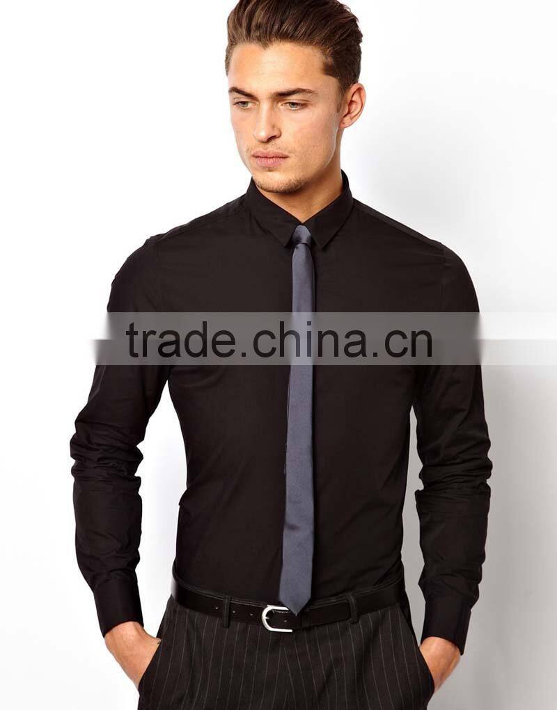 latest mens double cuff white dress shirt