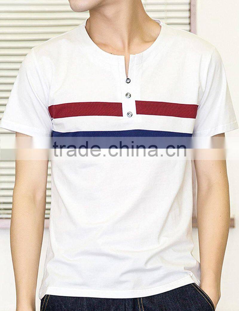 Custom stripe t shirt with buttons