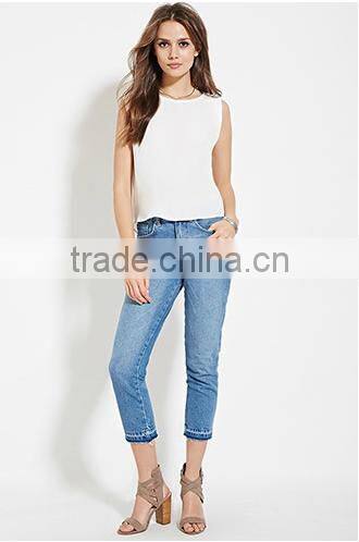 Lady's loose short after long sleeveless shirt before pure color