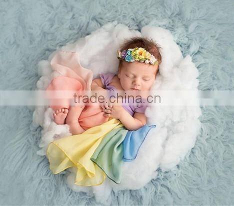 Rainbow Baby Girls Gown Multi-layer Maxi Mommy And Me Long Dress Chiffon New Style