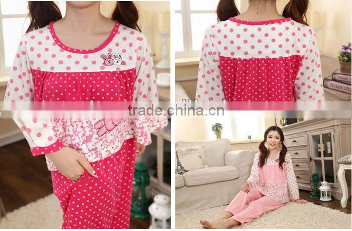 Long Sleeve Cotton Pregnant Women Pajamas
