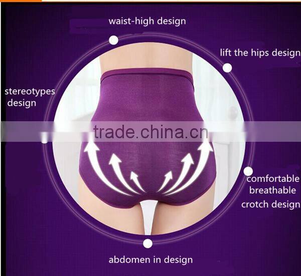 Abdomen in and lift the hips big sizes with Bamboo fiber Control briefs lace sexy briefs in women