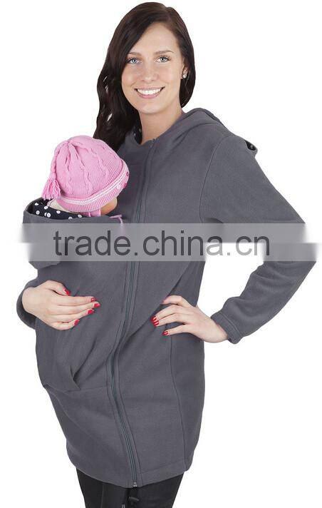 Baby Carrier Hoodie Kangaroo Warm Maternity Outerwear Coat Pregnant Zipper Coat