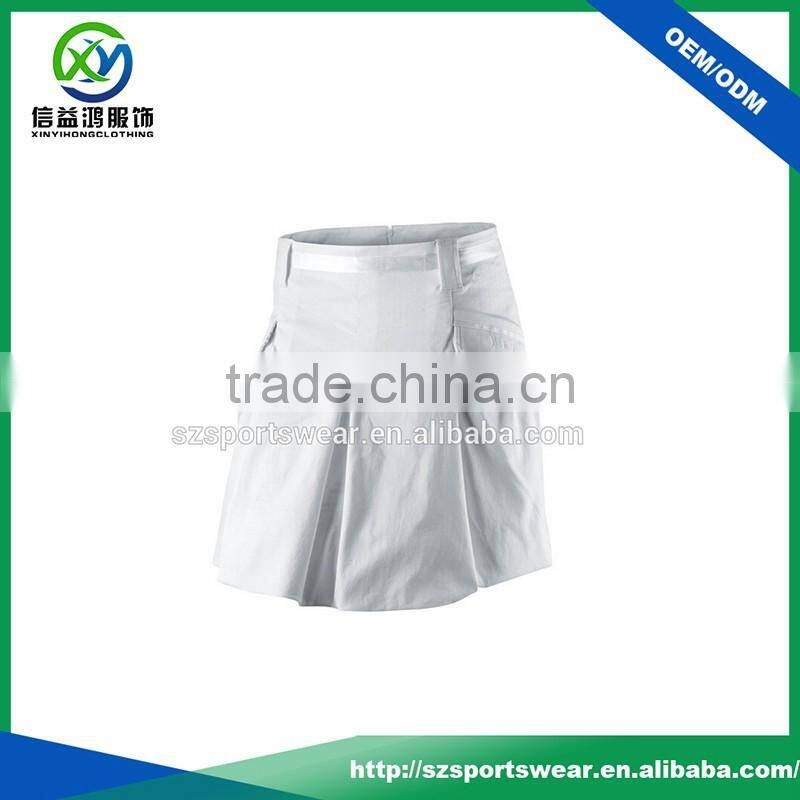 Hot Sales 100% Cotton Eco Friendly Fitness Women Pleated Skirt with logo