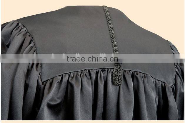 black graduation gown/robe for high school/university/Master/Doctor