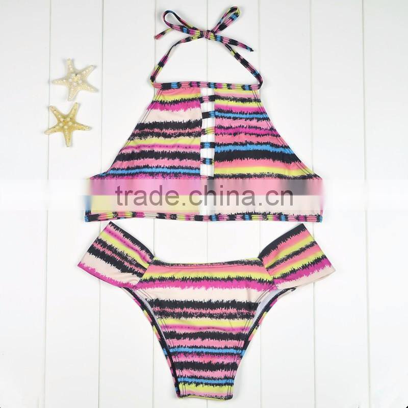 Polyester Bikini different size for choice & padded blue girls swimwear 59377