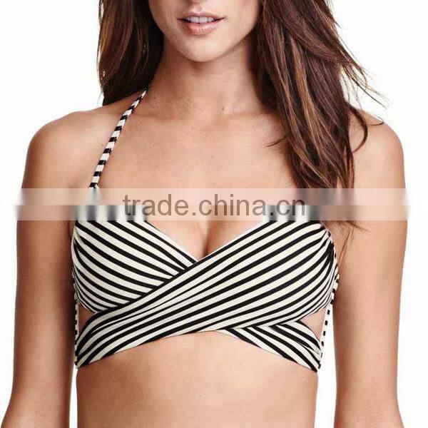 New Fashion Bra Top Ladies striped Halter Bra Top