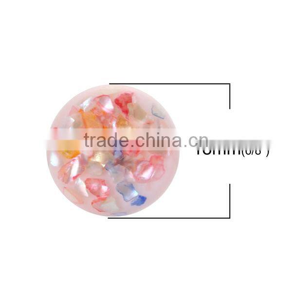 Resin & Shell Mosaic Dome Seals Cabochon Round Multicolor