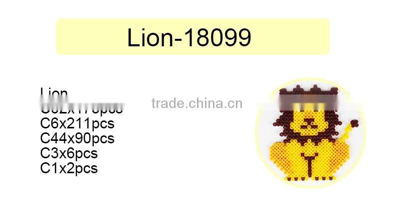Diyfashion 5mm hama perler fuse beads lion set with puzzle iron paper and twezzer hama beads toys for kids 18099
