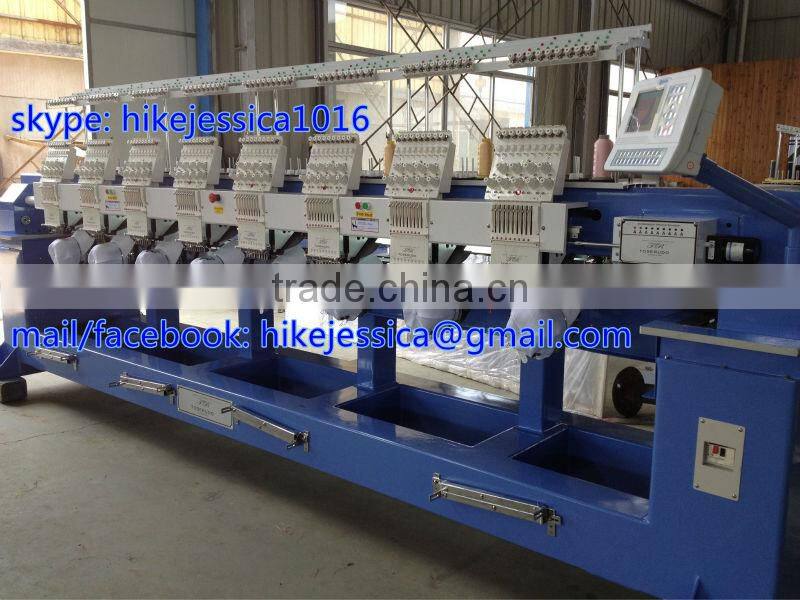 YingYing 908 8heads 9needles 9colors cap tubular t shirt flat embroidery machine