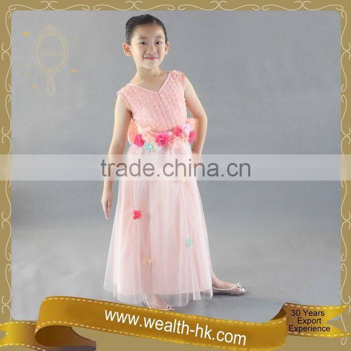 Vintage Flower Girls Princess Long Dress