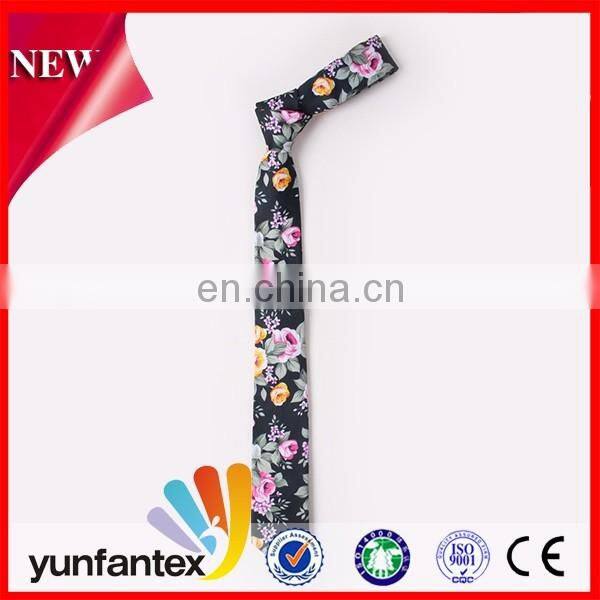 2017 newest design style casual 100 cotton printed necktie for men