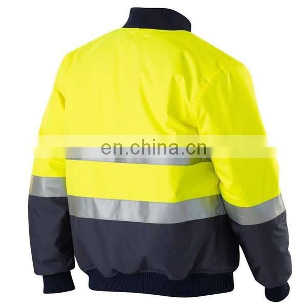 High visibility reflective quilted waterproof winter work coat/ Parka