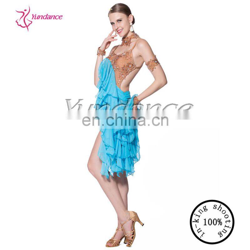2016 Fashion Spandex Latin Dance Dress Lady L-11315