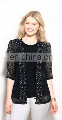 2016 Spring casual women cotton dot printing cardigan