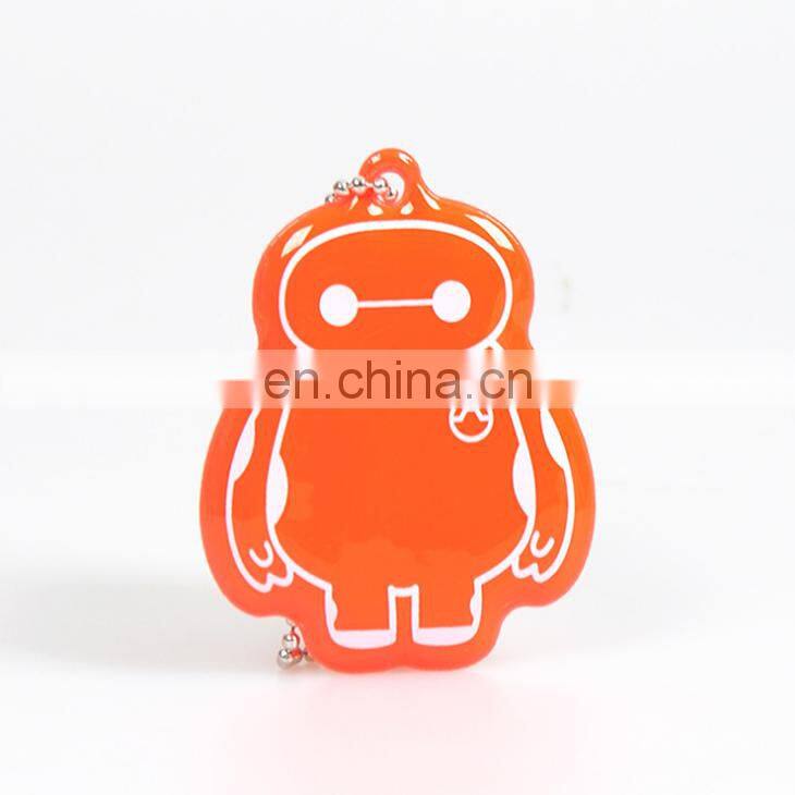 Wholesale Promotion Cheap Ball Chain Type Custom Made Shape And Text Multi Color Reflective Pvc Keychain