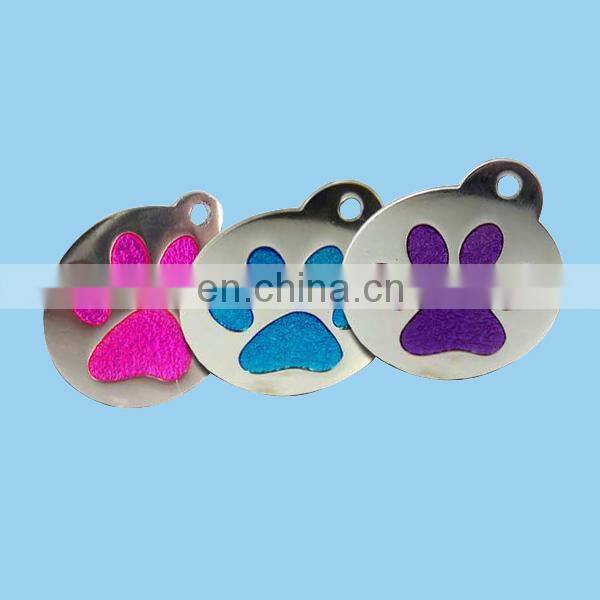 Stainless steel pet tags with paw/heart/bone logo design