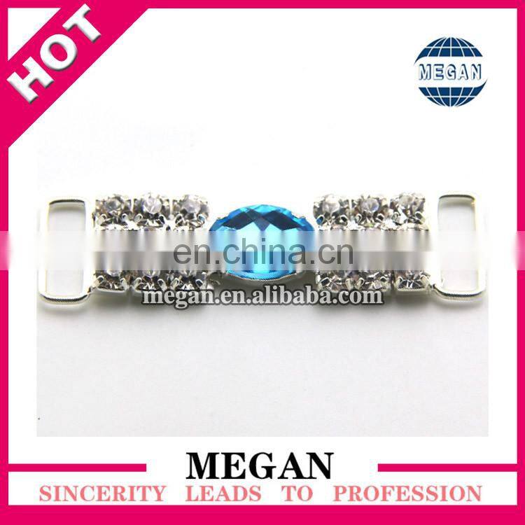 Sliver Rhinestone Connector with big pearl for bikini&crystal headband connector