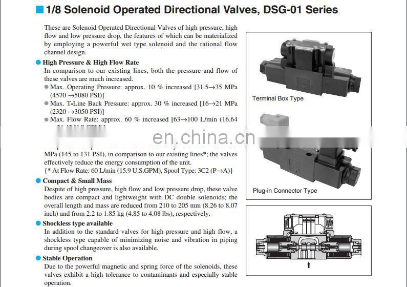 YUKEN Solenoid directional control valve DSG-01-3C60-A240-N1-50 DSG-01-3C9-A240-N1-50 DSG-01-3C10-A240-N1-50