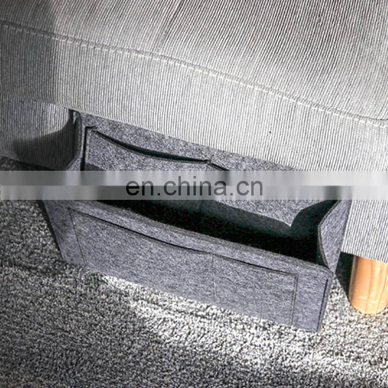 Living Room and Dormitory Felt Bedside Hanging Storage Organizer for Books Phones Tablets Accessory and TV Remote