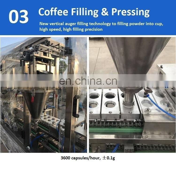 straight-line type automatic coffee capsule filling machine for nespresso/ k cup coffee machine commercial