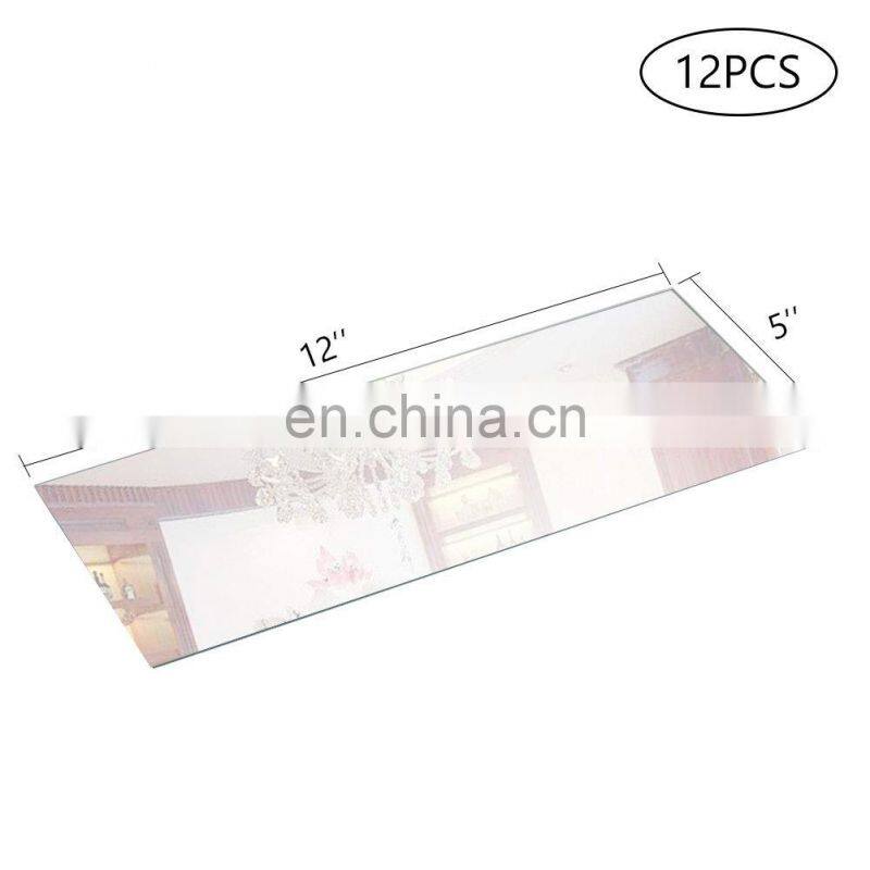 5"x12" Rectangle Mirror Candle plate/holder Wedding Christmas& Party decoration table centerpieces bevelled edge