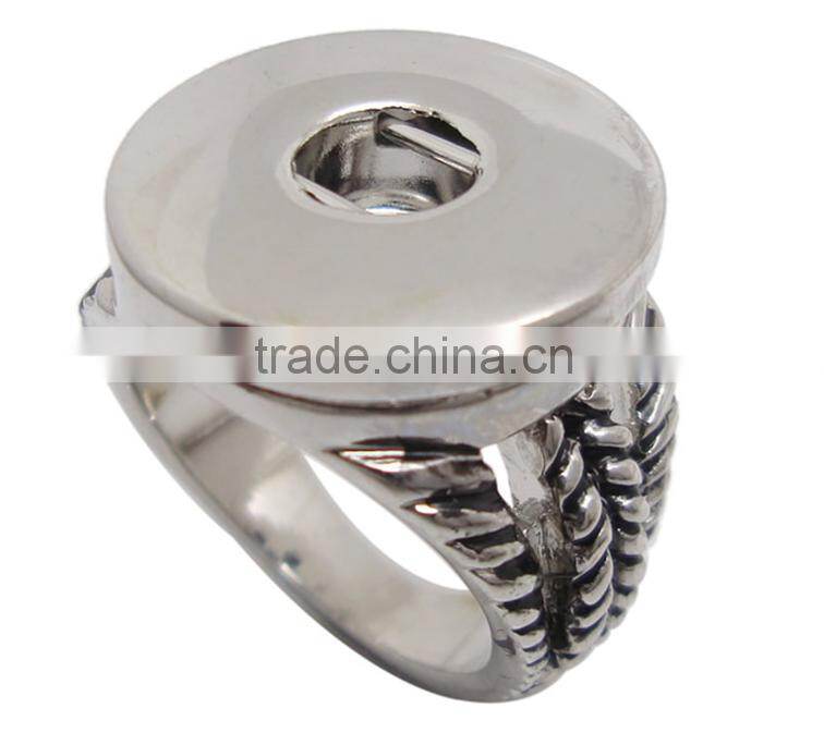 Fashion alloy finger ring snap button jewelry