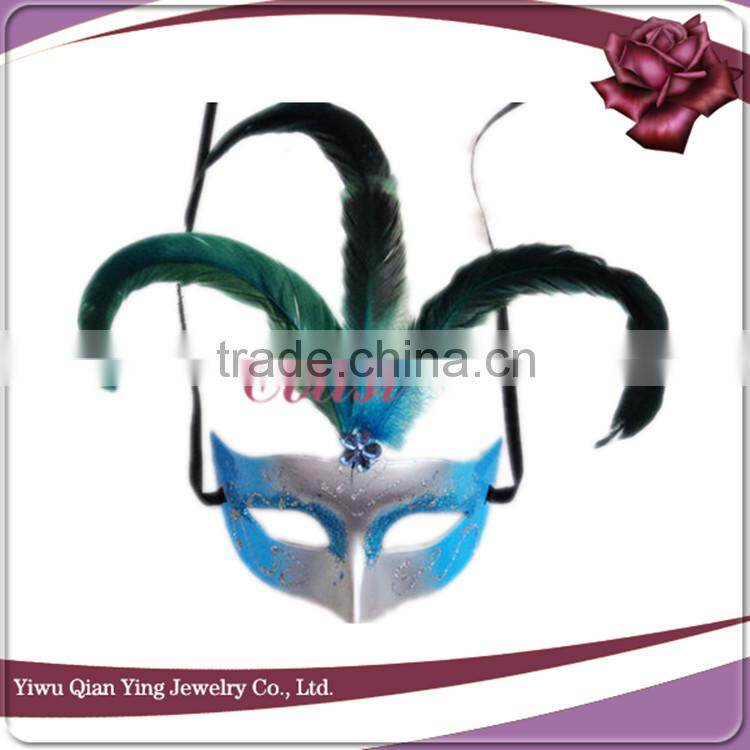 Cheap christmas feather decorative party eye mask for sale