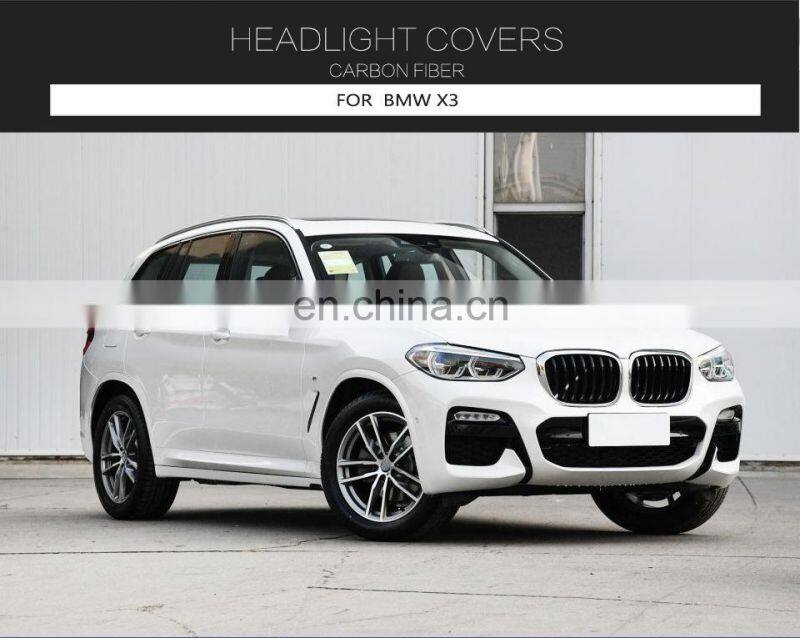 for BMW X3 Carbon Fiber Headlight Covers Eyebrows Eyelids 2018-2019