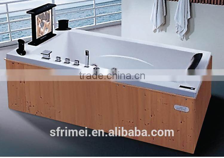 Acrylic Large Free Standing Round Bathtub Whirlpool Outdoor Bath Tub With Tv