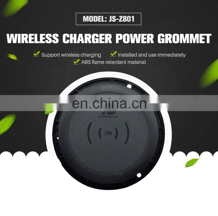 New technology black 80mm table universal wireless charger power socket for furniture