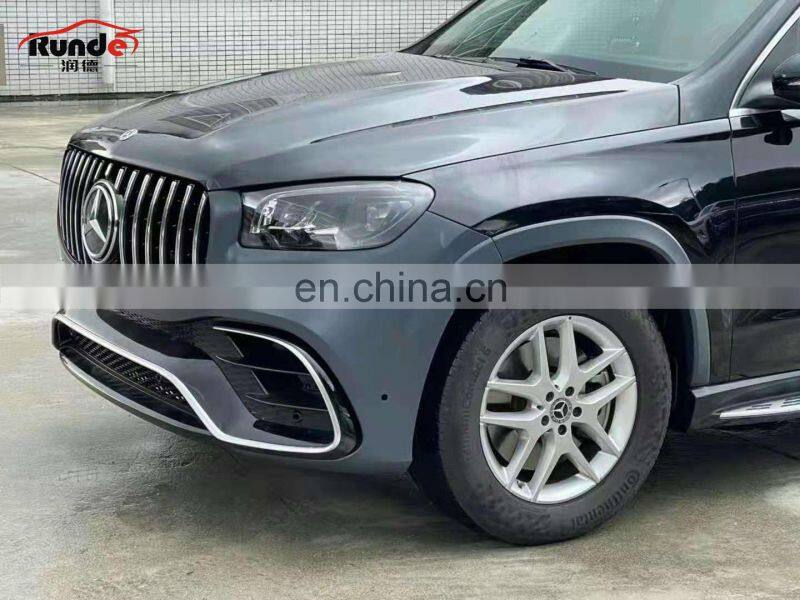Runde PP Material Body Kit Front Bumper Rear Bumper Grille Exhaust Upgrade to GLS63 AMG For 2019-Mercedes-Benz GLS X167 Body Kit