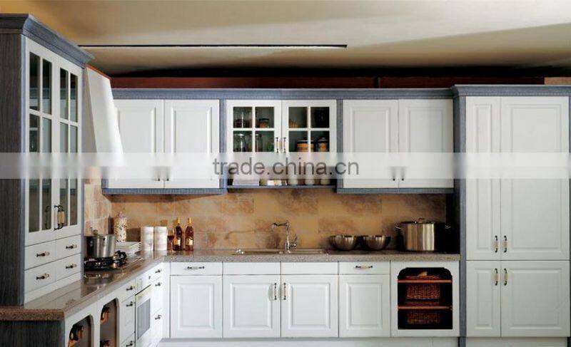 Assemble modular PVC membrane kitchen cabinets on sale( CDY-SP011)