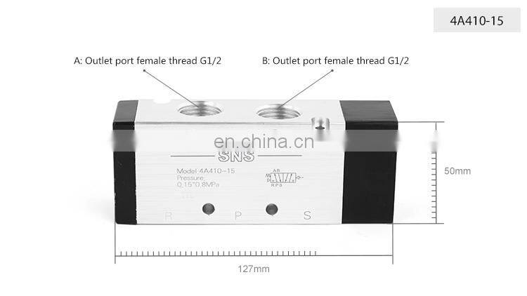 SNS 4A Series Factory Low Price Pneumatic Operated 5 Way Air Control Solenoid Valve