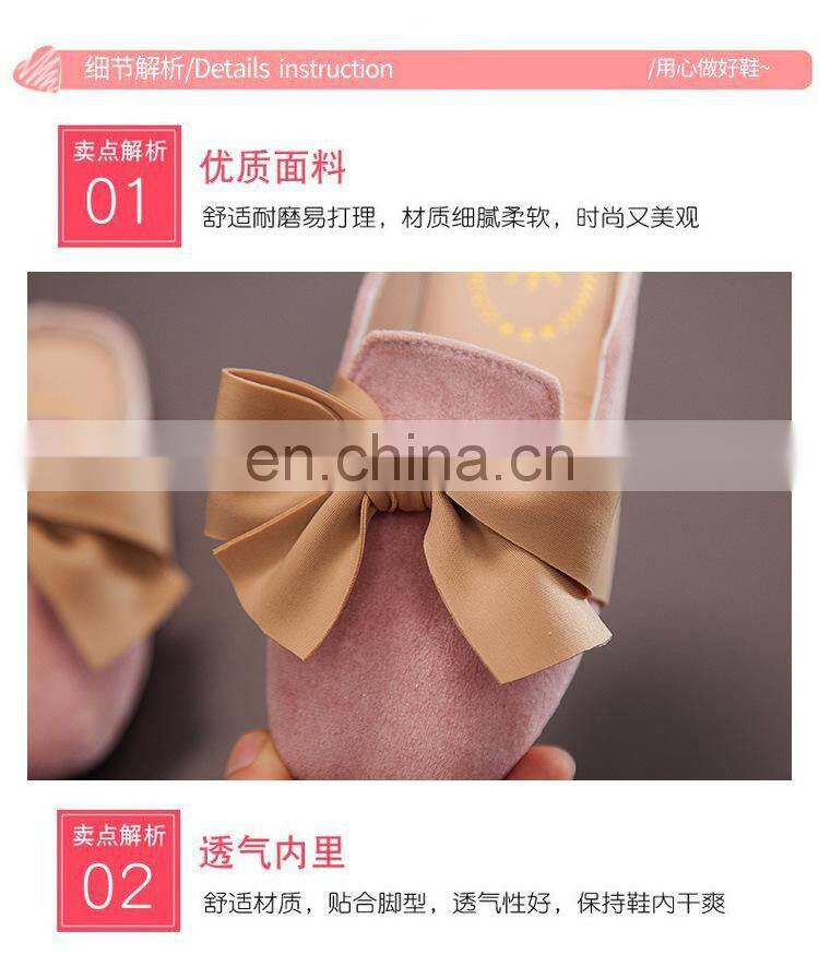 New Kids Slippers Girls Princess Spring Summer Casual Sandal Cute Bow Decorative Soft Leather Rubber Sole Baby Princess Shoes