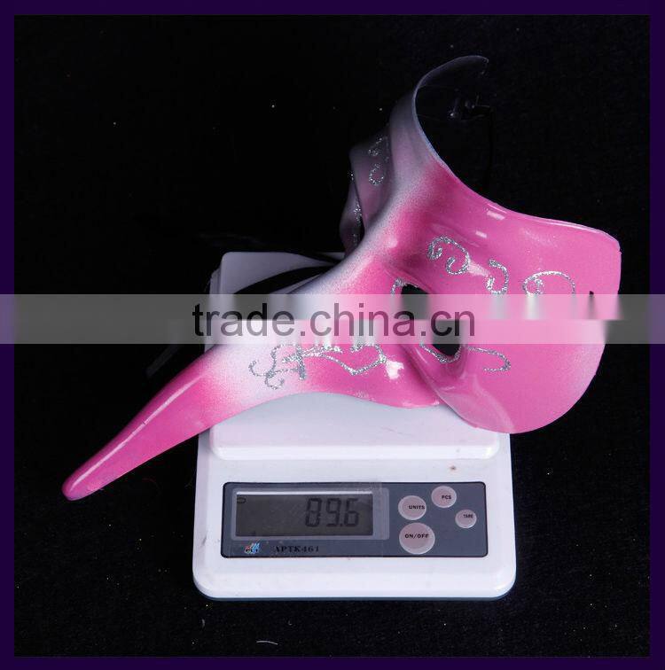 painted venetian masquerade mask, Halloween long nose mask