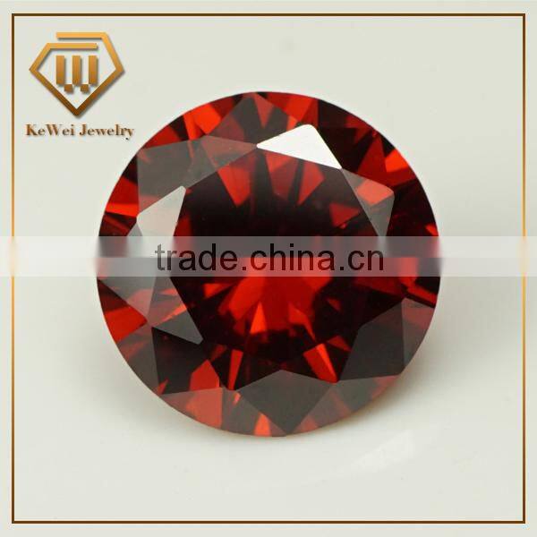 Garnet gemstones round brilliant cut cz gems