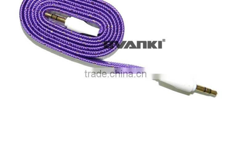 new products 2016 Quality nylon braided Aux cable 3.5mm male male colorful audio cable bulk buy from china