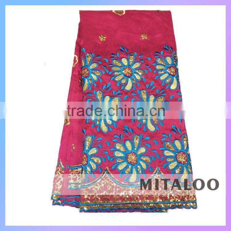 Mitaloo 2015 New Stock Nigerian George Lace With Sequins And Embroidery In Apparel MGP0036