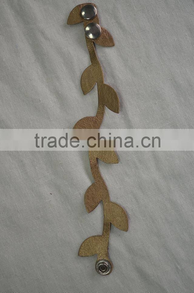 Wholesale Leaf Branch Leather Bracelet