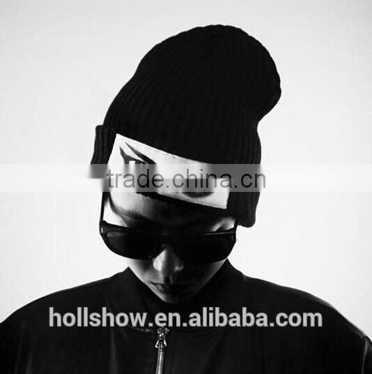 2016 Newest Cool Punk Rock Eye Pattern Rolled Brim Man Women Beanie Hats