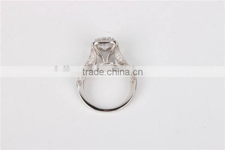 China solid jewellry factory price 14K rose gold white AAAAA CZ ring engagement ring