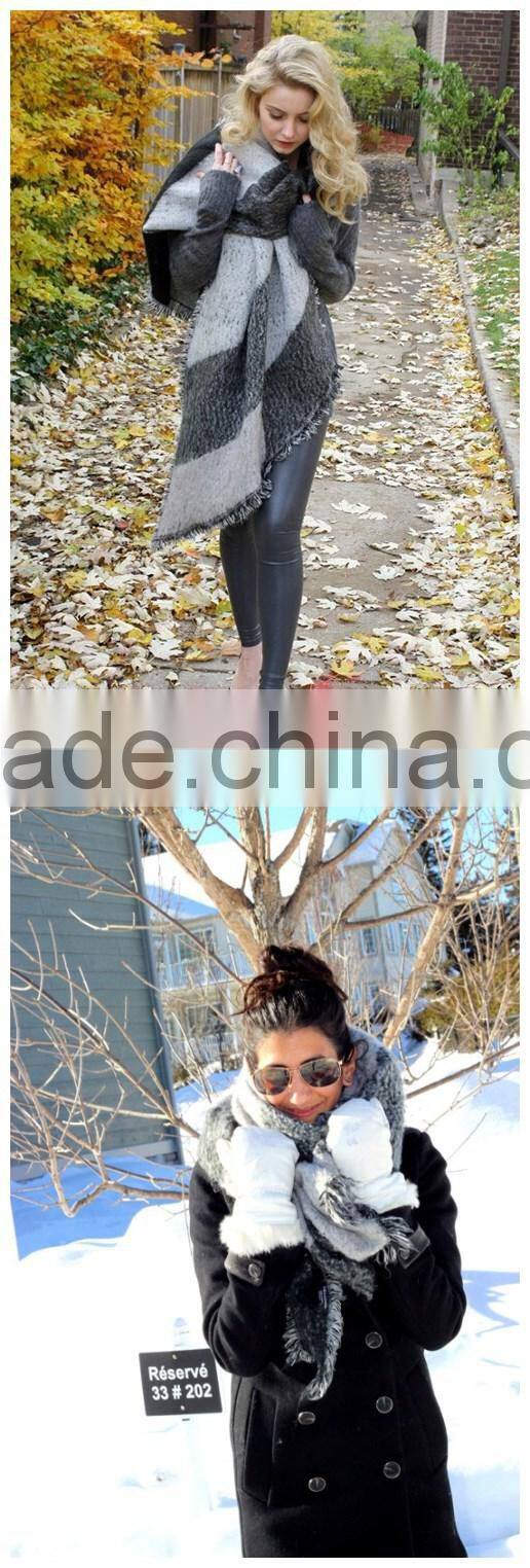 High Quality Star Favourite Warm Thick Winter Wool Scarf Lady Fashion Pashmina Shawl