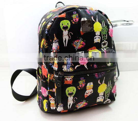 Newest Design Scrawl Backpack/PU Leather School backpack/Funny Backpack