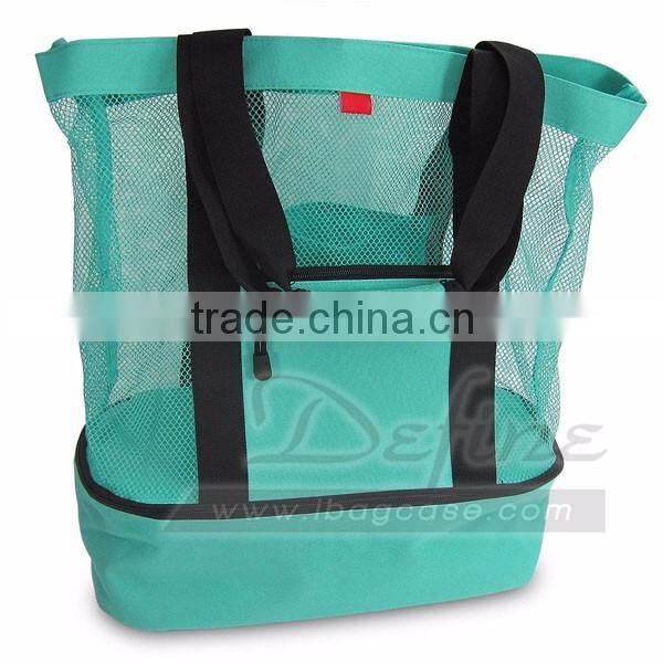 Mesh Tote beach bags women with Insulated Picnic Cooler Large