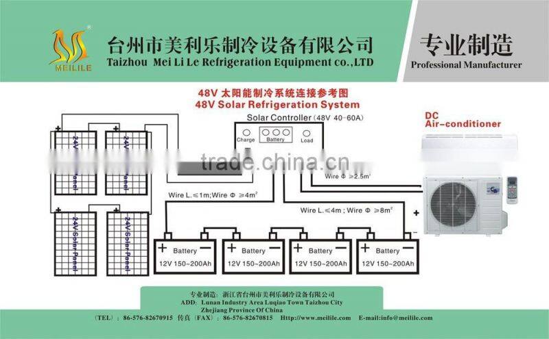 DC 48V air conditioner 18000BTU solar powered air conditioning DC-52GW