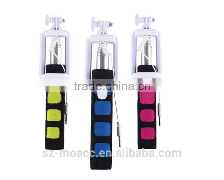 Factory price Wired Monopod selfie stick with cable